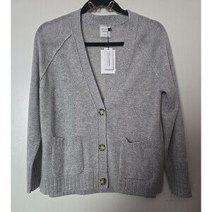 NWT Paloma by Short Story 100% Cashmere Cardigan Gray Sz PM Capsule Wardrobe